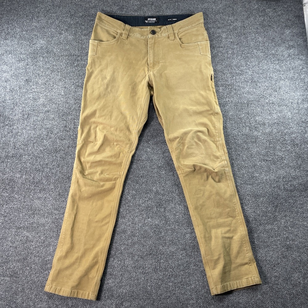 Off The Grid Trailblazer Pants Mens 32x32 Taper Fit Khaki Canvas Stretch Work